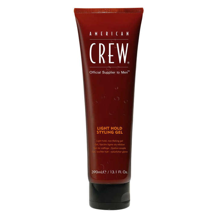 American Crew front packaging showing gel tube and clear product benefit