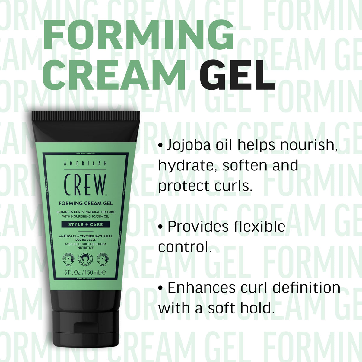 AMERICAN CREW product in hand being applied to hair, demonstrates easy control