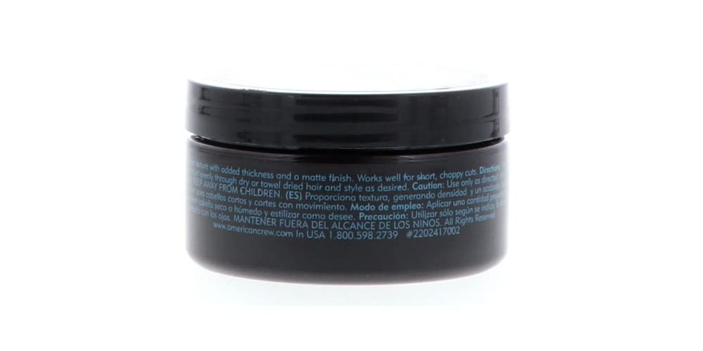 AMERICAN CREW side label detail emphasizing ingredients and clear product ID benefit