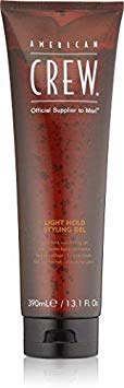 American Crew light hold gel front packaging shows product and benefits
