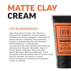 AMERICAN CREW kaolin clay ingredient close-up conveying oil absorption benefit