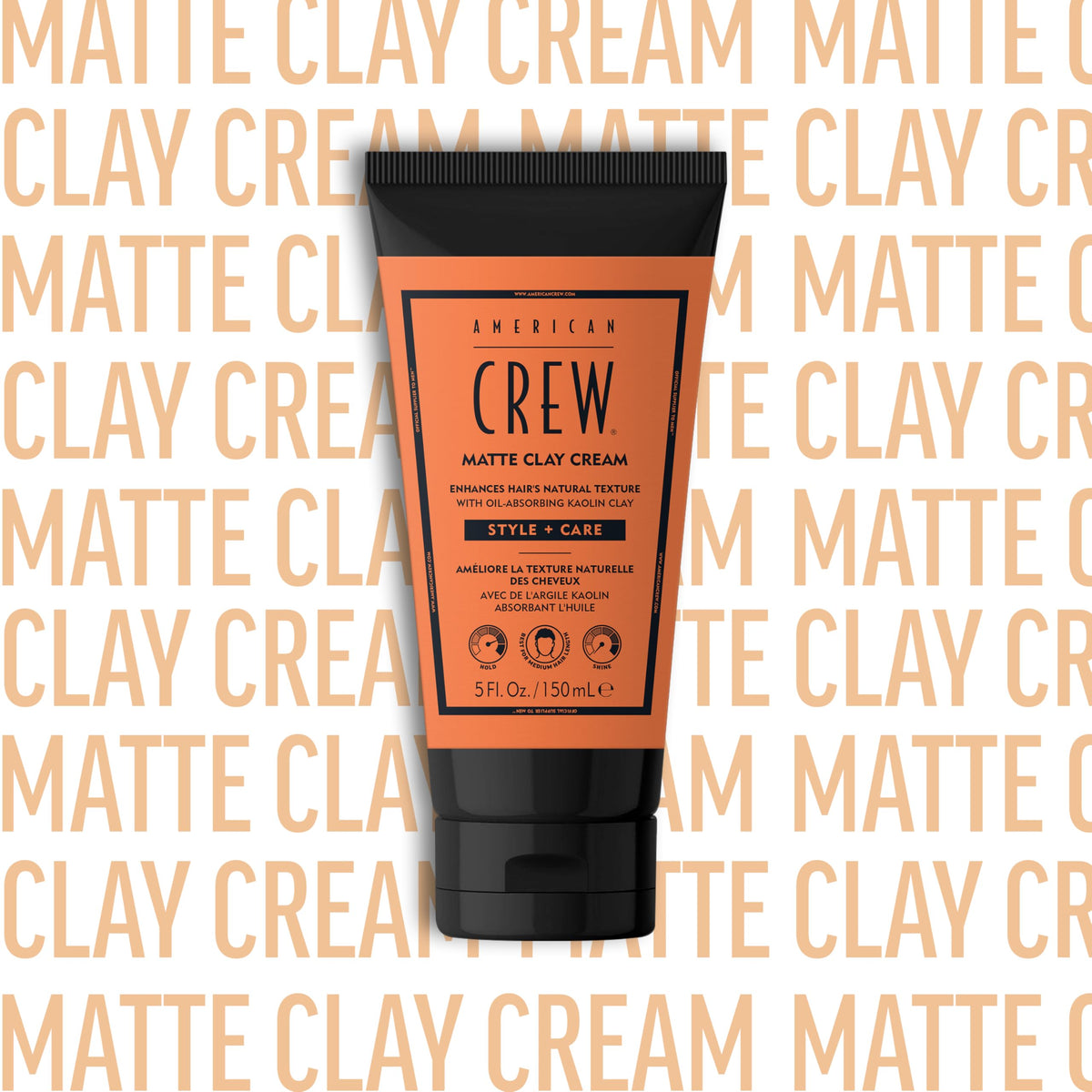 AMERICAN CREW on bathroom shelf in lifestyle scene suggesting daily use