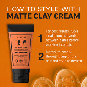 AMERICAN CREW styled hair close-up demonstrating natural matte texture