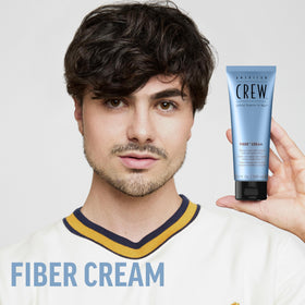 American Crew open jar close-up showing creamy texture and fiber-rich gel benefits