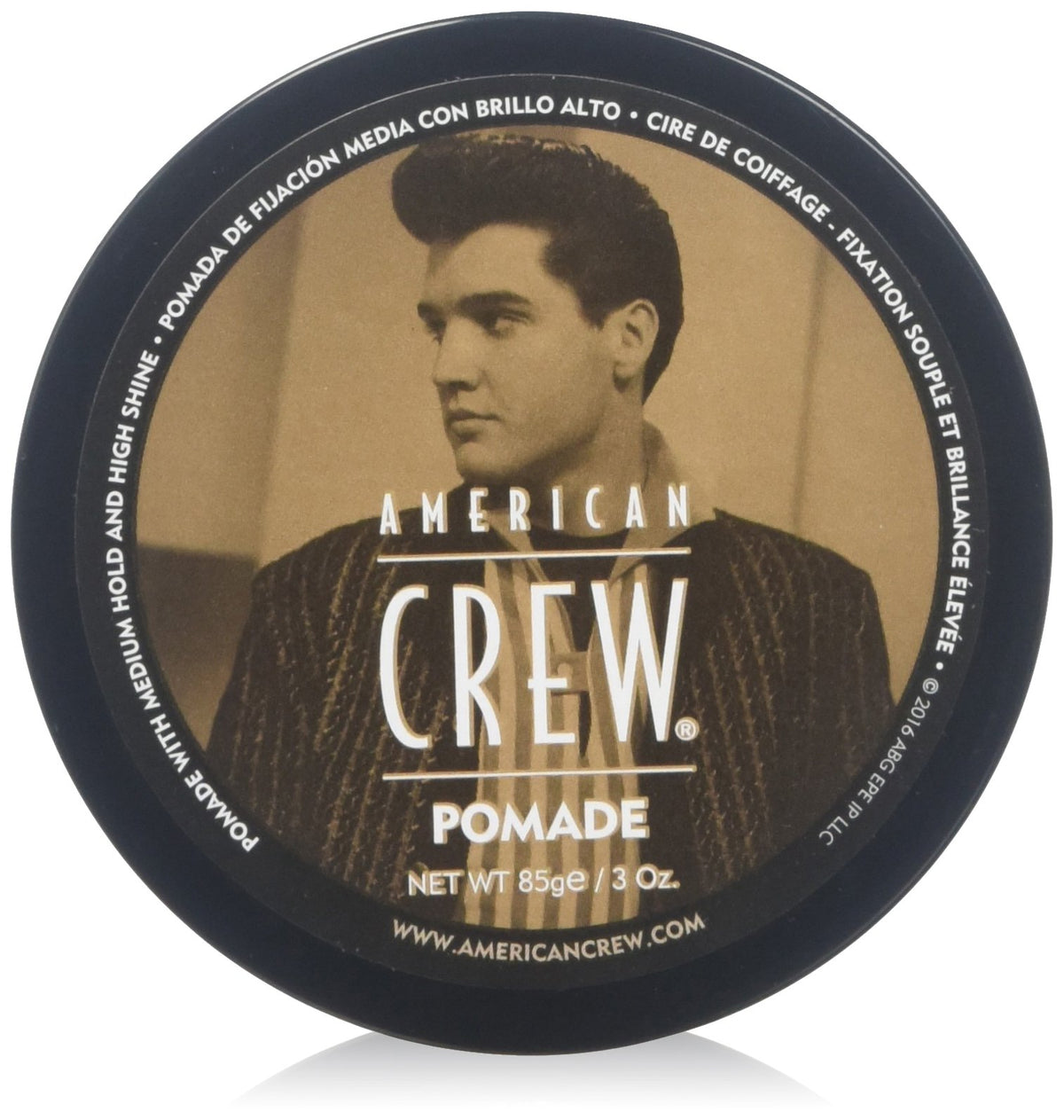 American Crew pomade front packaging showing clean label and styling benefit