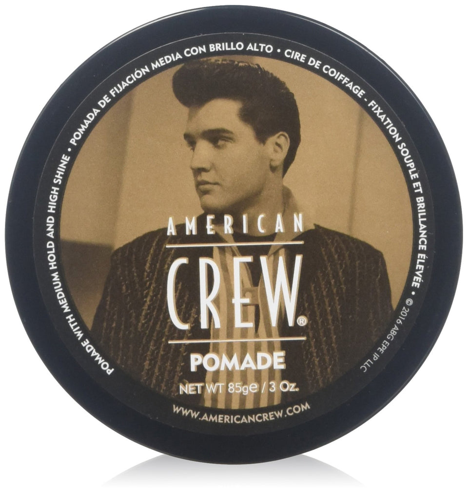 American Crew pomade front packaging showing clean label and styling benefit