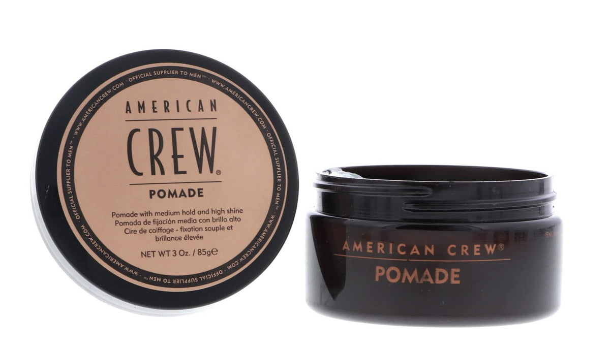 American Crew open jar close-up showing smooth pomade texture for easy spread