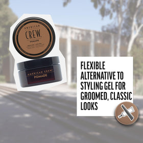 American Crew open jar texture close-up demonstrating smooth, pliable pomade