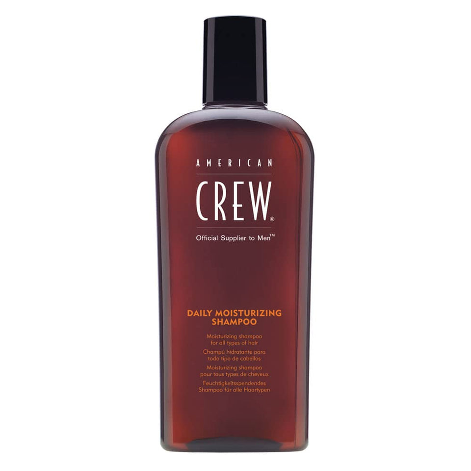 American Crew front bottle view showing label and size, highlights easy identification