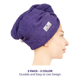 American Soft Linen detail of adjustable two-button closure, secures turban during use benefit