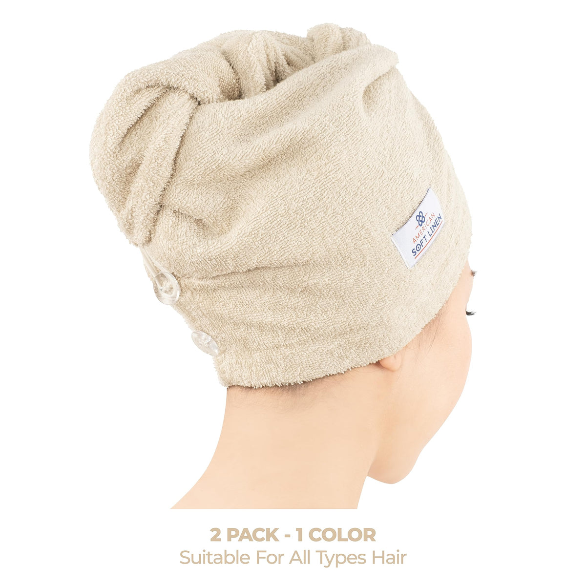 American Soft Linen detailed shot of adjustable two-button fastening for secure hold