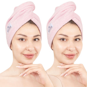 American Soft Linen front view of pink towel pack showing color and size benefit
