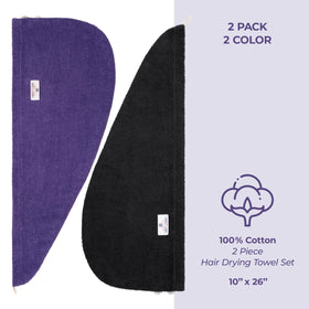 American Soft Linen towel laid flat showing 26x10 size, illustrates fit for long hair benefit
