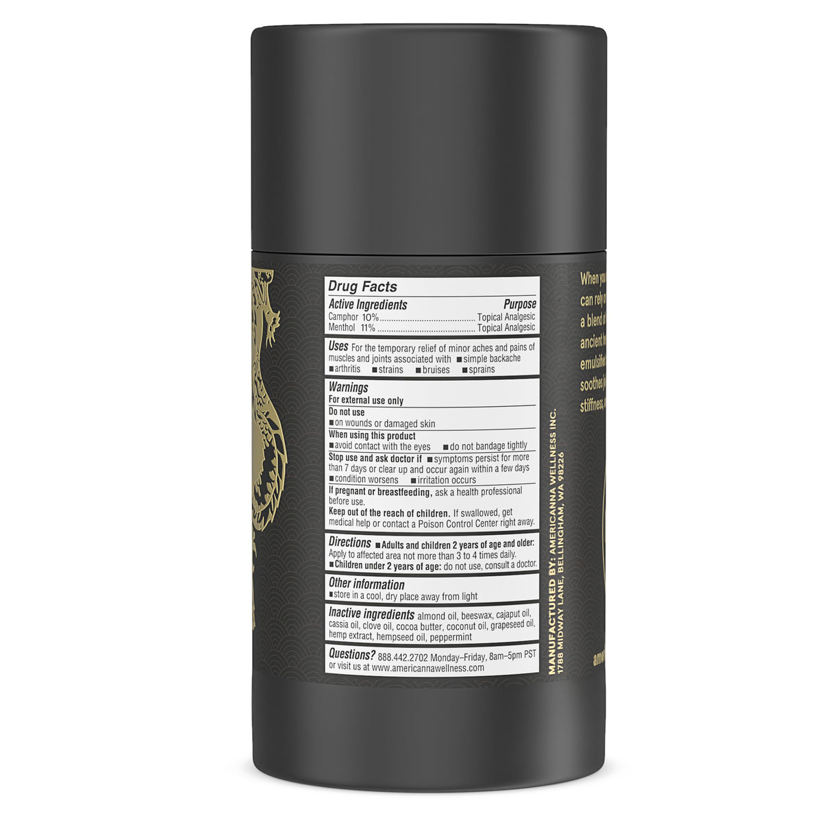 Americanna Wellness Dragon Balm roller head close-up for precise, mess-free application