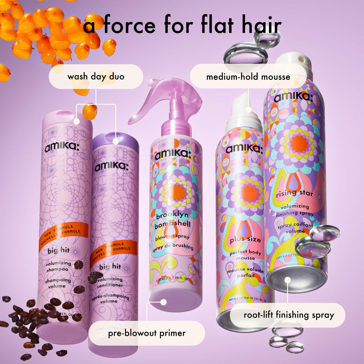 amika big hit application on wet hair shows lift at the roots
