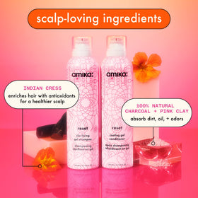 amika conditioner in shower demonstrating cooling rinse and scalp refresh
