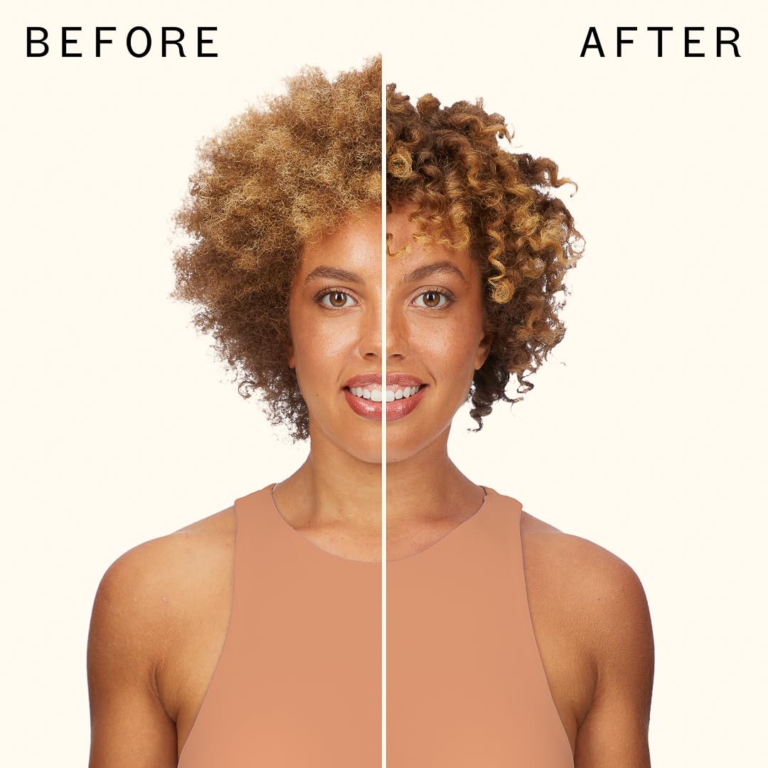 Amika applied to curly hair showing enhanced definition and bounce