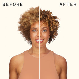Amika applied to curly hair showing enhanced definition and bounce