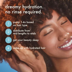 Amika mask on pillowcase illustrating non-staining formula for worry-free overnight use
