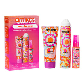 Amika front packaging showing trio, compact set convenience