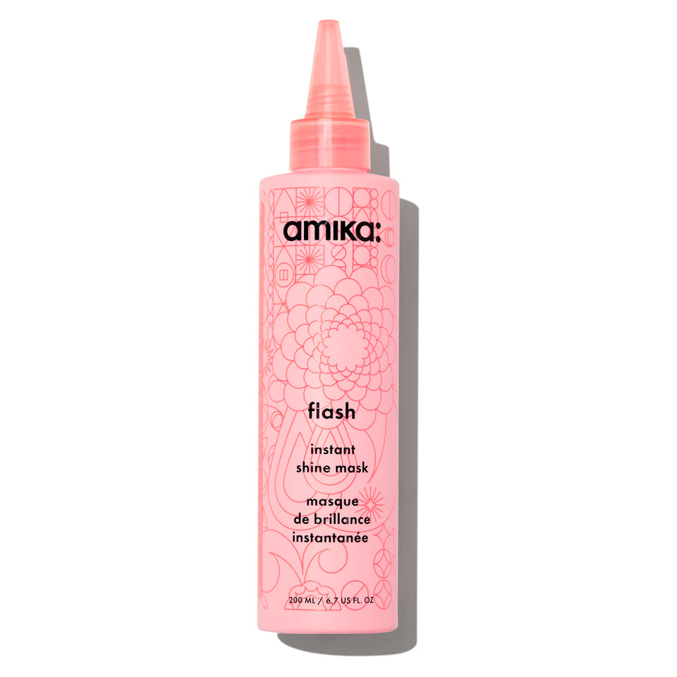 amika front packaging showing product and glossy result