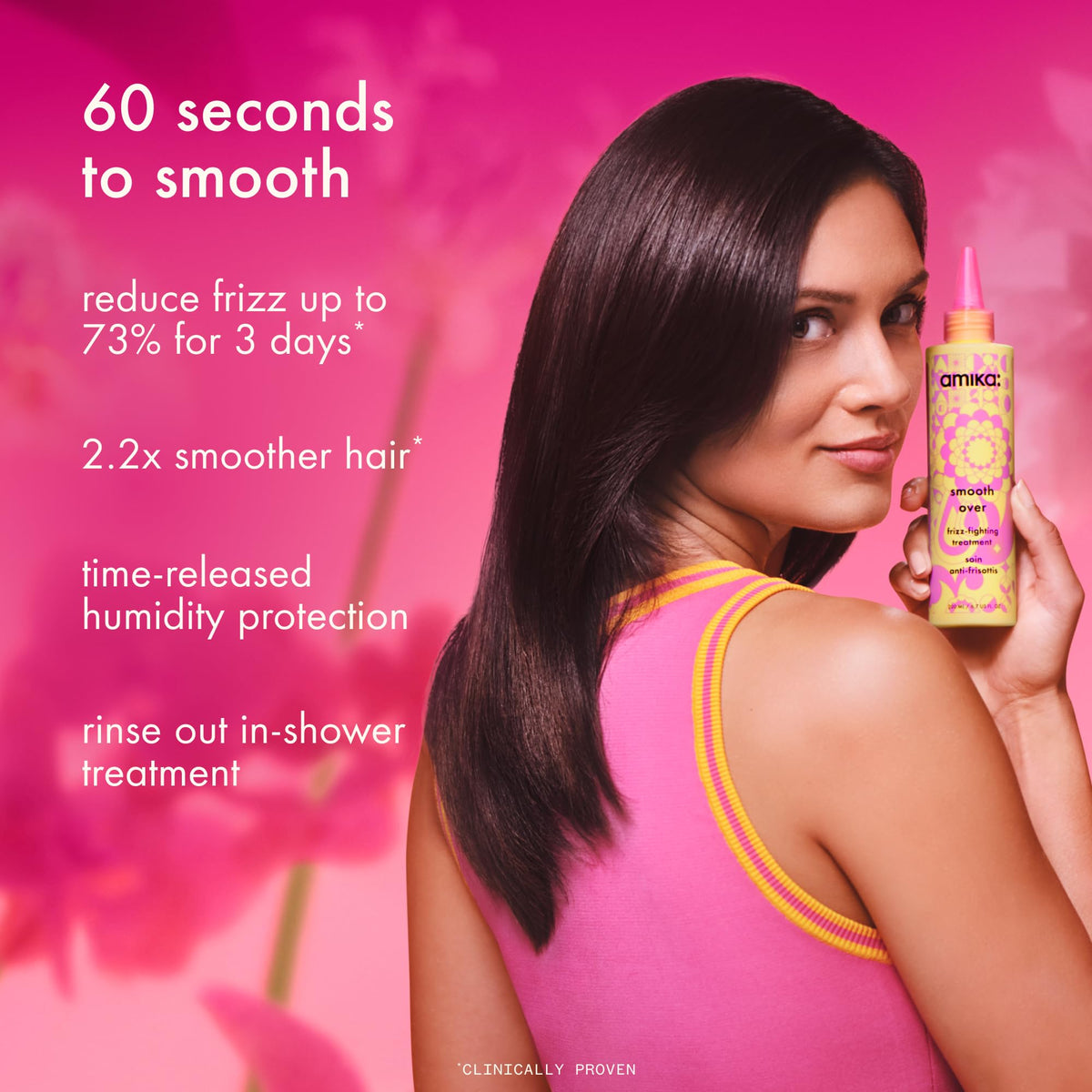 amika forget frizz shampoo and conditioner samples arranged, shows trial sizes