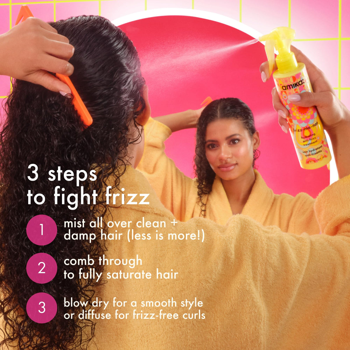 amika diffused curly hair result highlighting defined, hydrated curls without frizz
