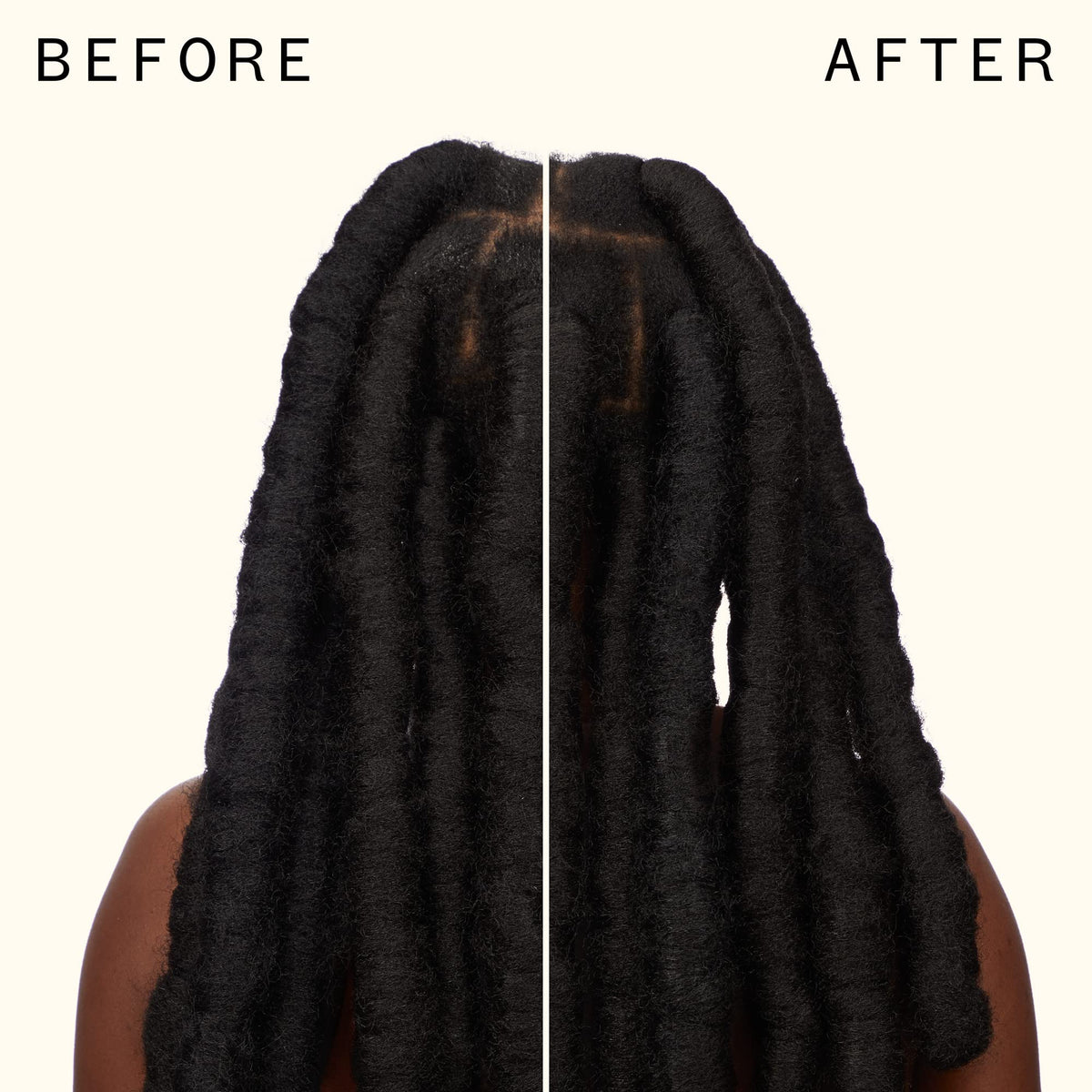 amika hair before and after treatment showing refreshed, bouncy finish