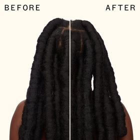 amika hair before and after treatment showing refreshed, bouncy finish