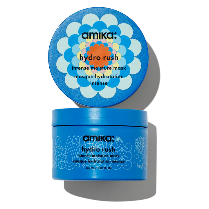 Amika jar front view showing product branding and moisturizing benefits