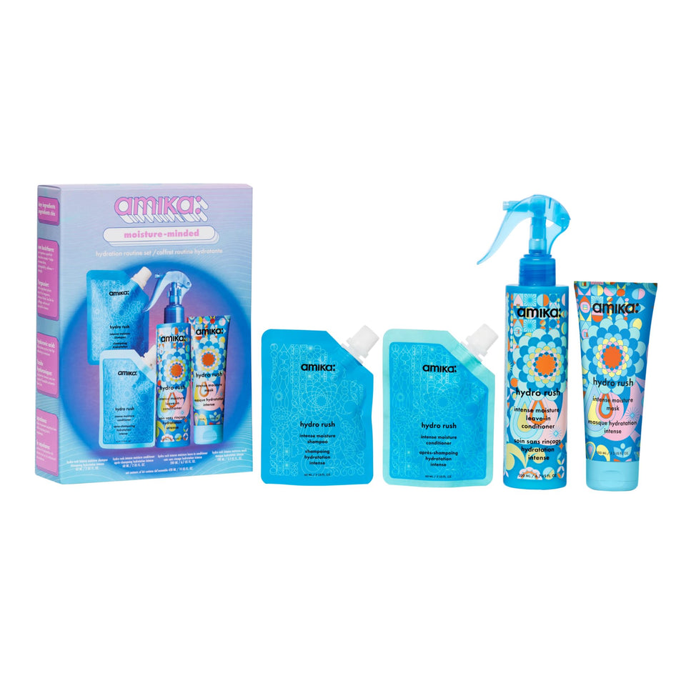 Amika set front packaging showing complete hydration kit and gifting appeal
