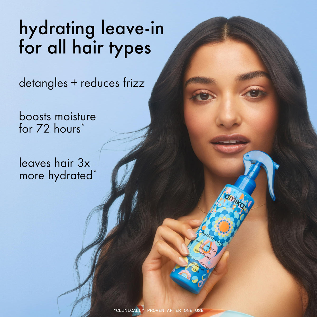 amika nozzle detail demonstrating precise mist for even hydration