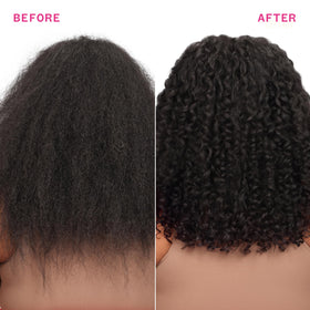 Amika applying conditioner in shower for detangling ease