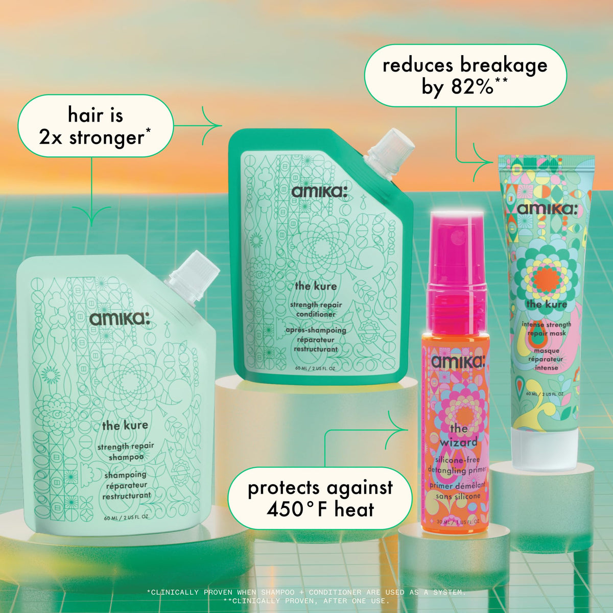 Amika kure intense bond repair mask texture close-up showing rich conditioning