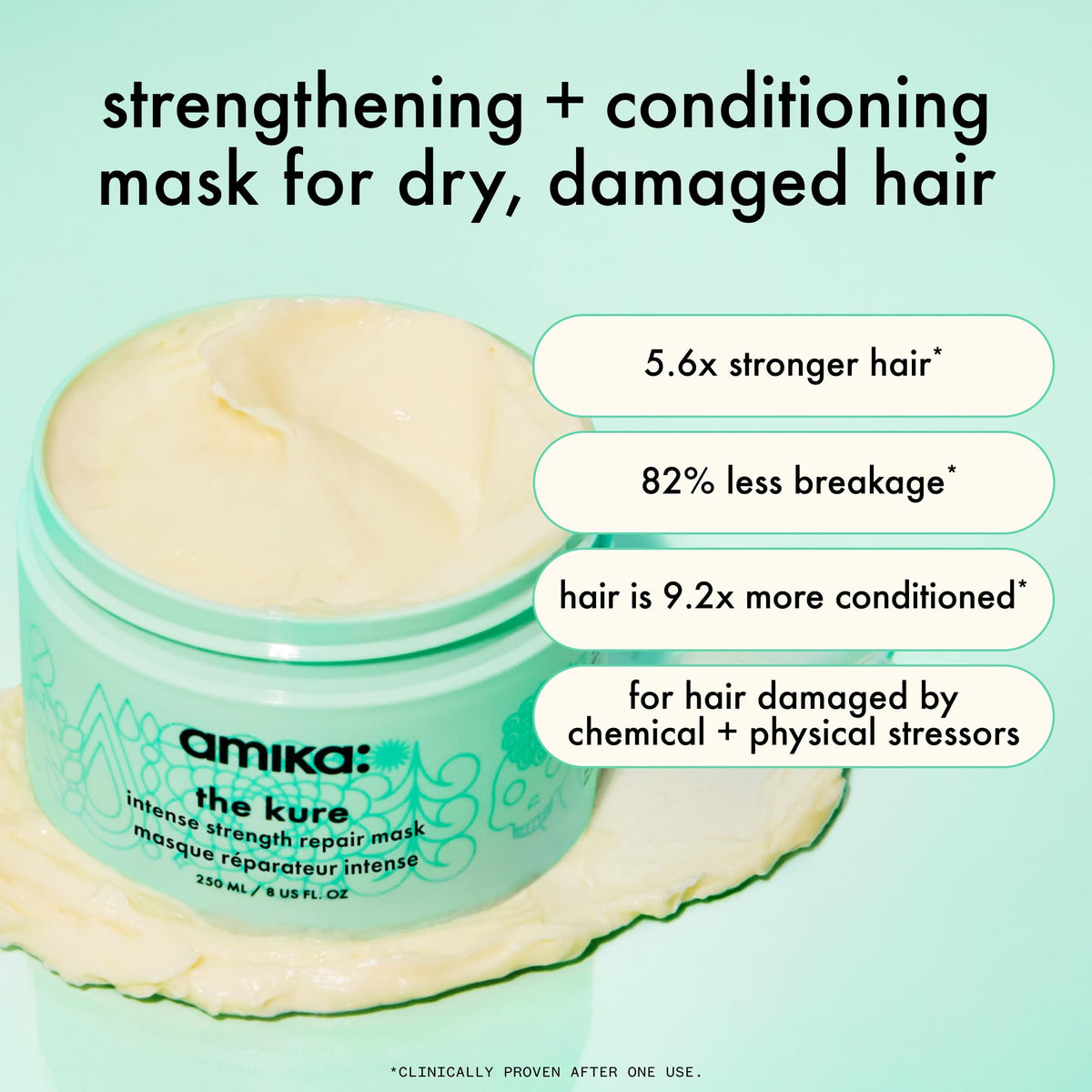 amika the kure open jar displays creamy mask texture for deep hydration and slip