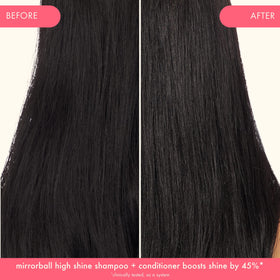 amika conditioned hair close-up showing mirror-like shine