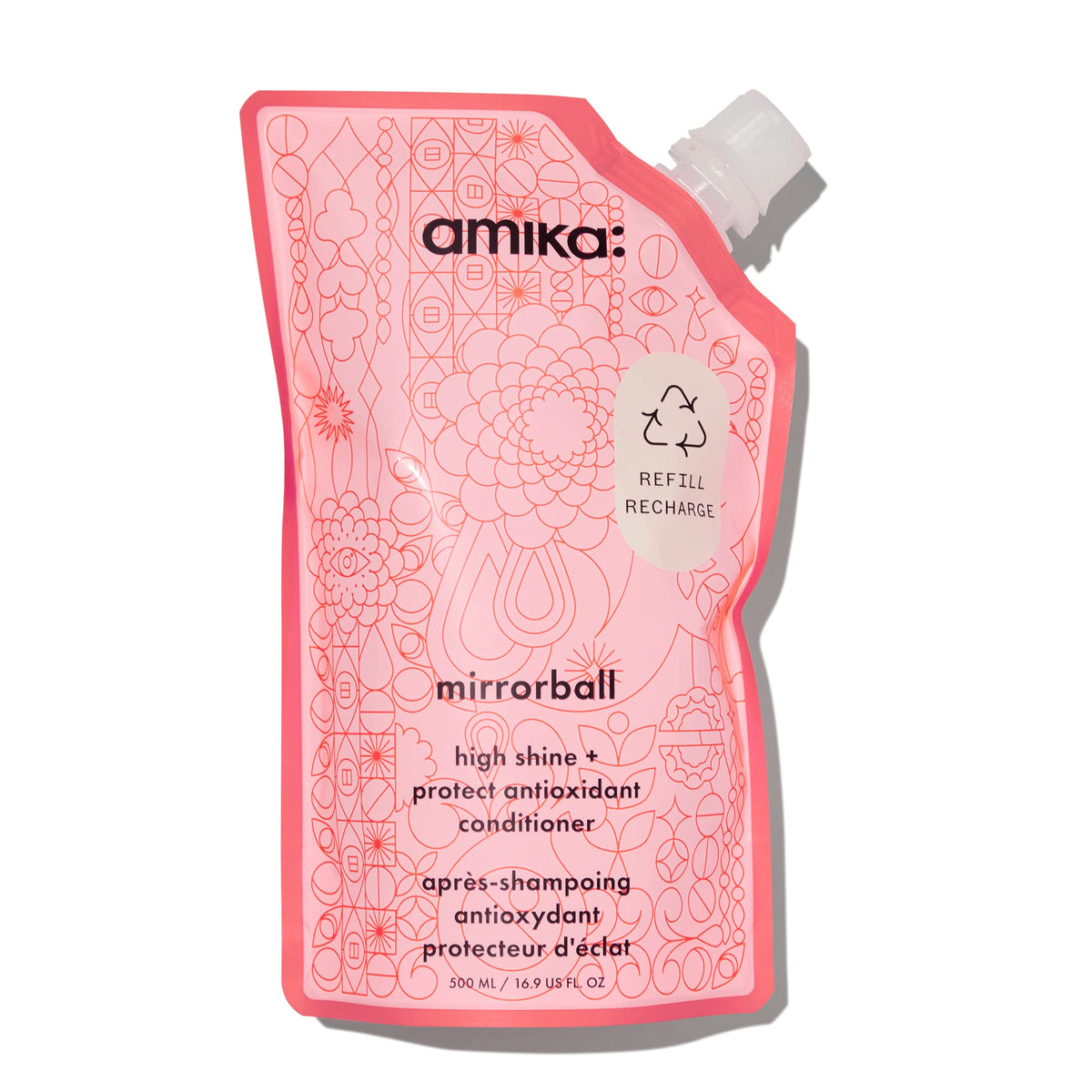 amika front packaging showing 500ml bottle and product benefits