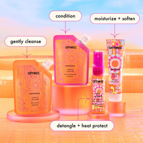 Amika normcore shampoo close-up showing gentle lather and hydration