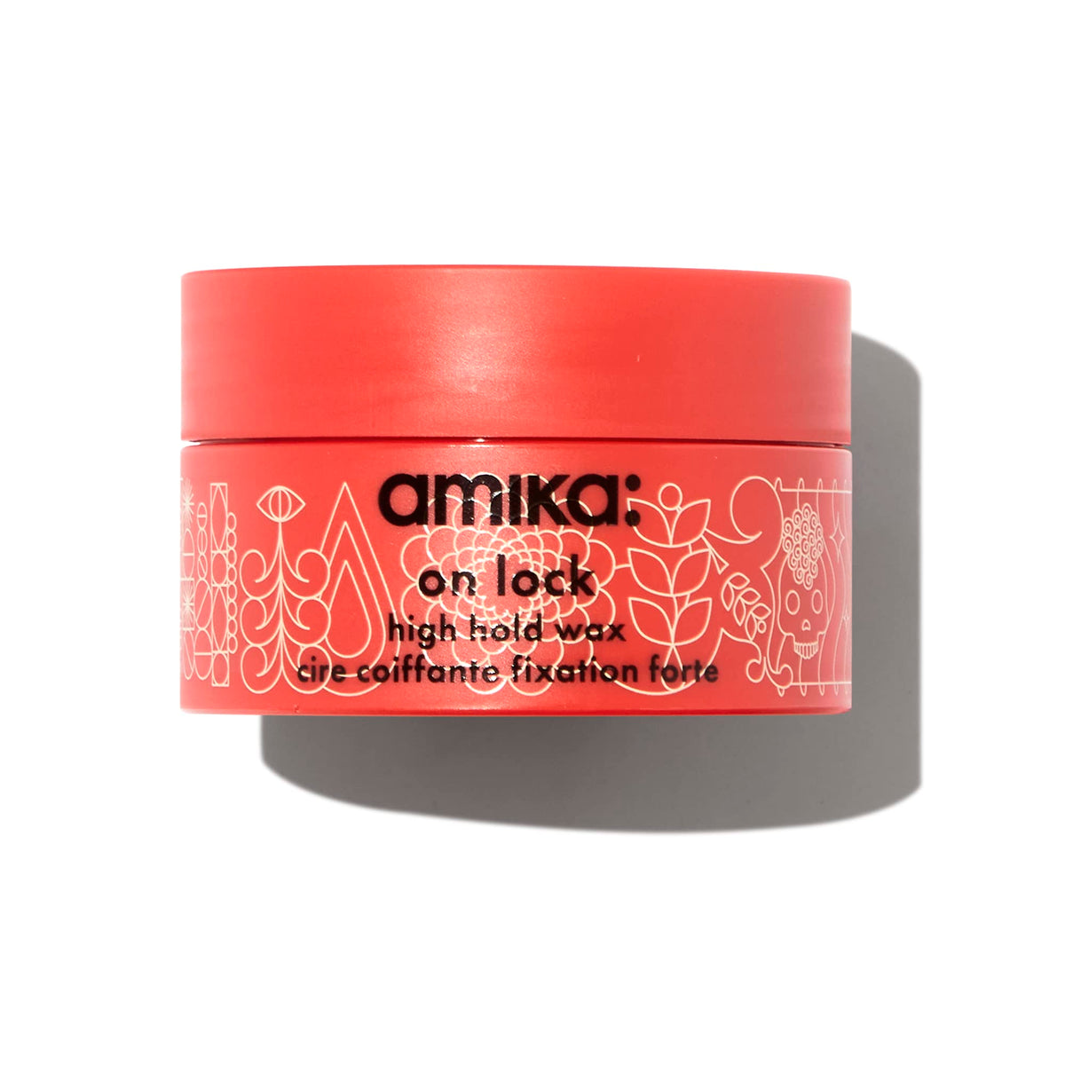 amika jar front view showing packaging and strong hold benefit