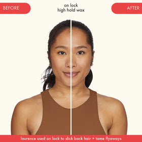 amika used to smooth a sleek ponytail for long-lasting control