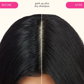 amika Perk Up Plus close-up at roots showing invisible finish benefit