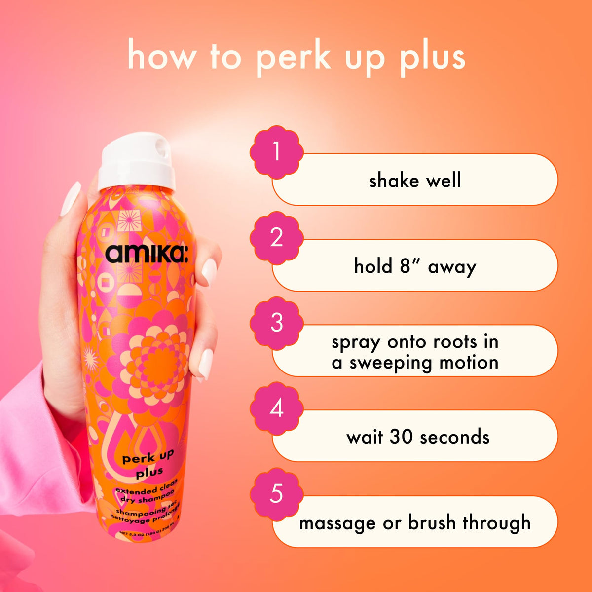 amika Perk Up Plus on bathroom vanity lifestyle for quick touch-ups