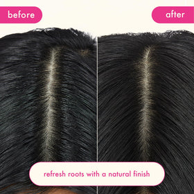 Amika model hair after use showing no white residue and natural finish