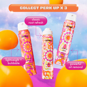 Amika set laid out flat displaying three mini bottles for on-the-go refresh