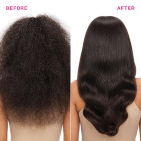 Amika pouring conditioner texture demonstrating lightweight hydration