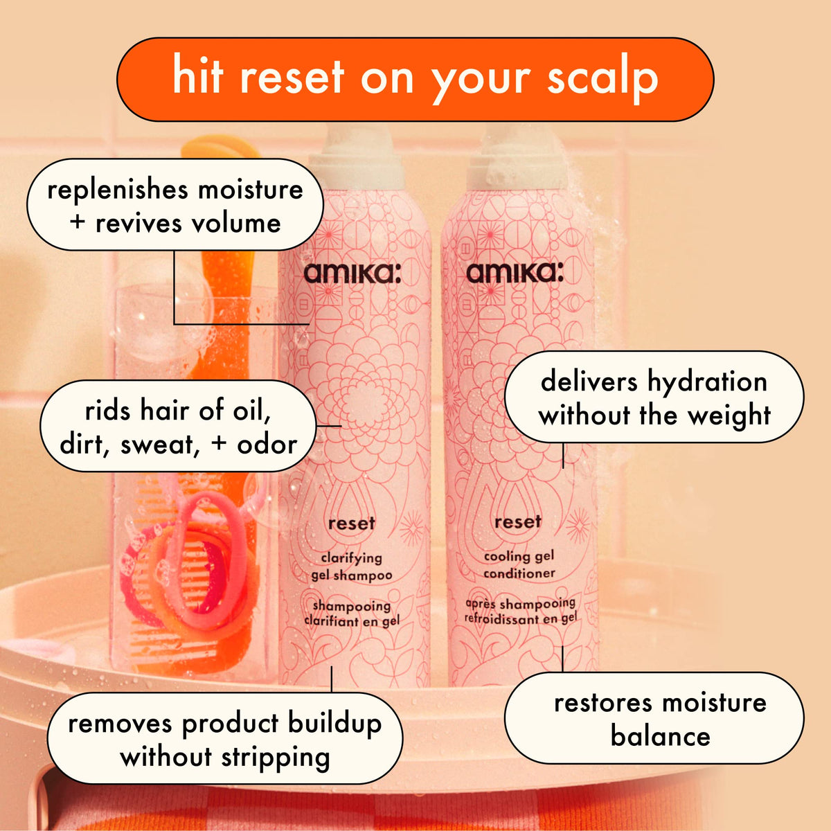 amika aerosol dispensing foam demonstrating even application and coverage