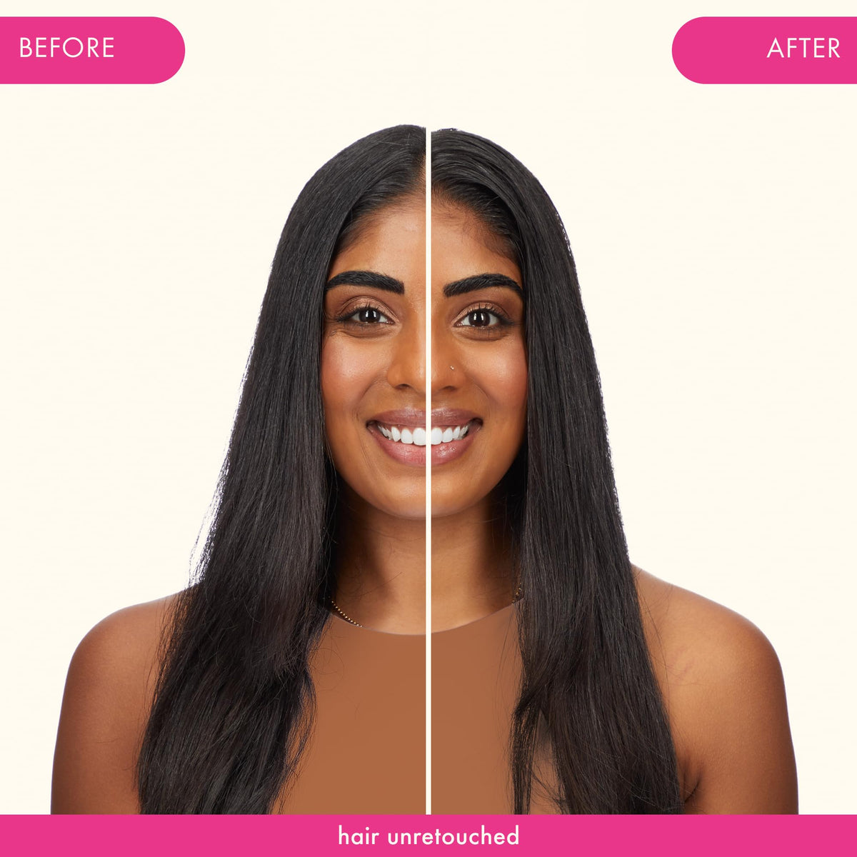 Amika Reset Pink Charcoal before and after scalp photo showing reduced buildup appearance