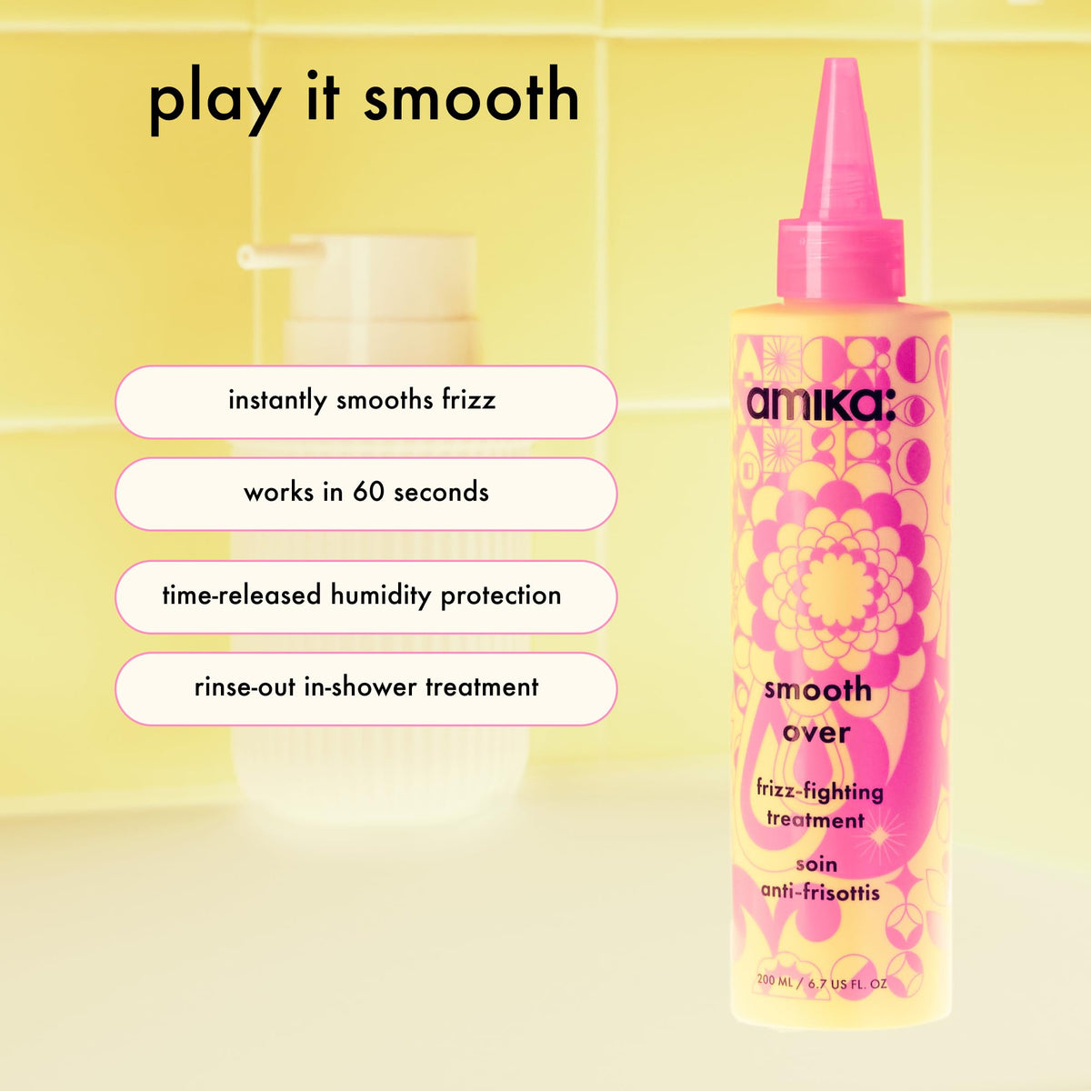 amika smooth over open cap textured cream highlighting quick rinse formula