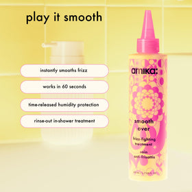 amika smooth over open cap textured cream highlighting quick rinse formula