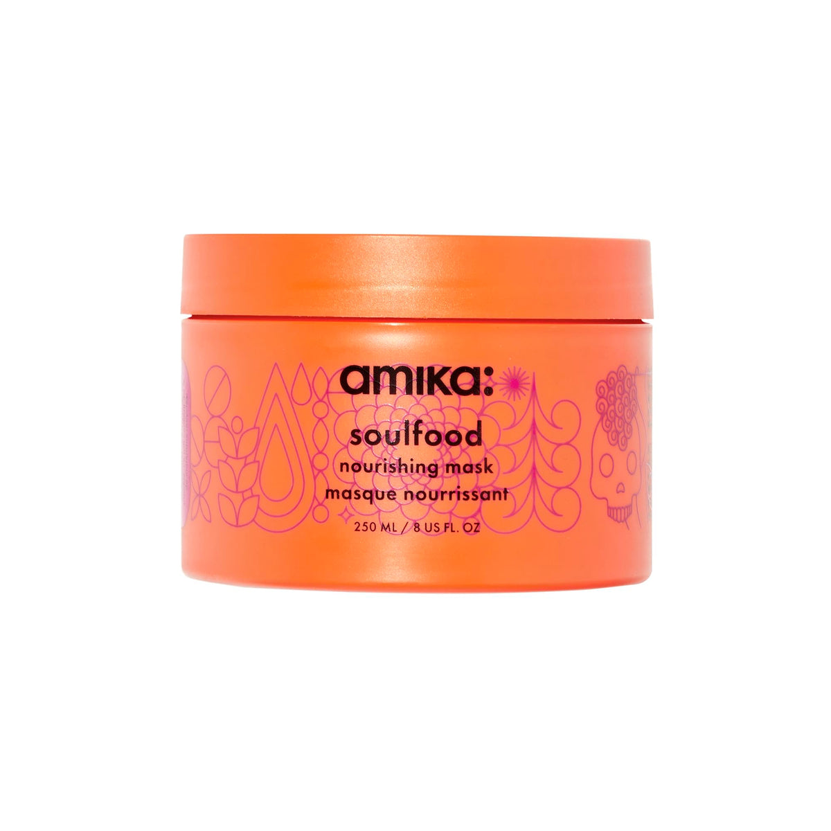 Amika jar front view showing product and nourishing hydration benefit
